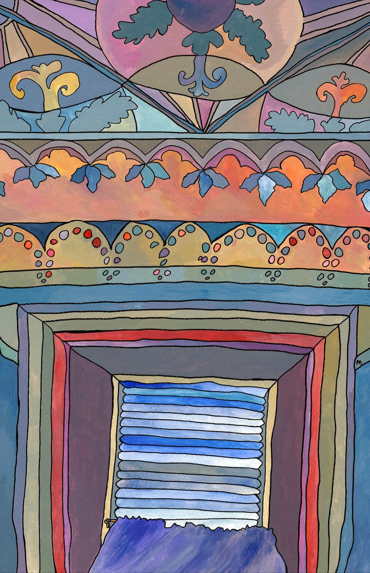Colourful window artwork